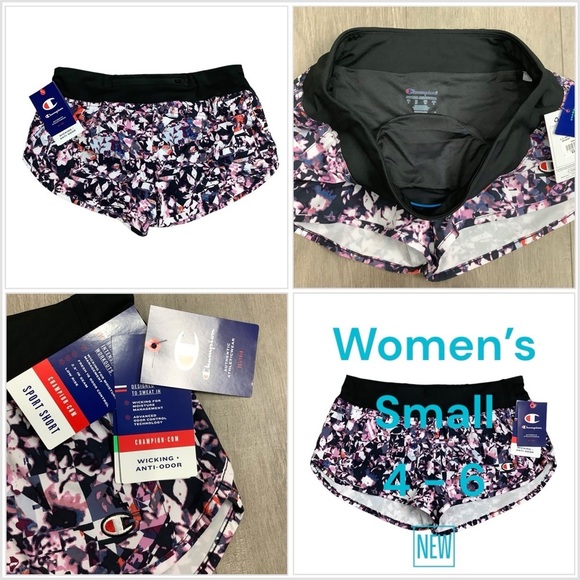 Women's Champion Small 4 - 6 Shorts Sport Pattern Activewear Athletic Yoga NWT - Picture 1 of 10